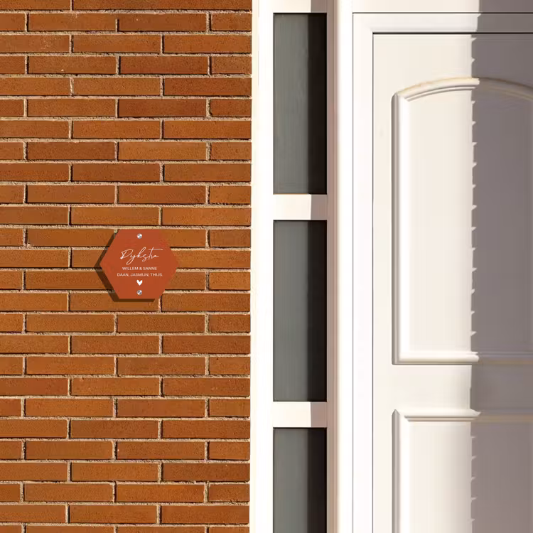 Naambordje voordeur - Hexagon - Roestbruin - Sierlijk — 2