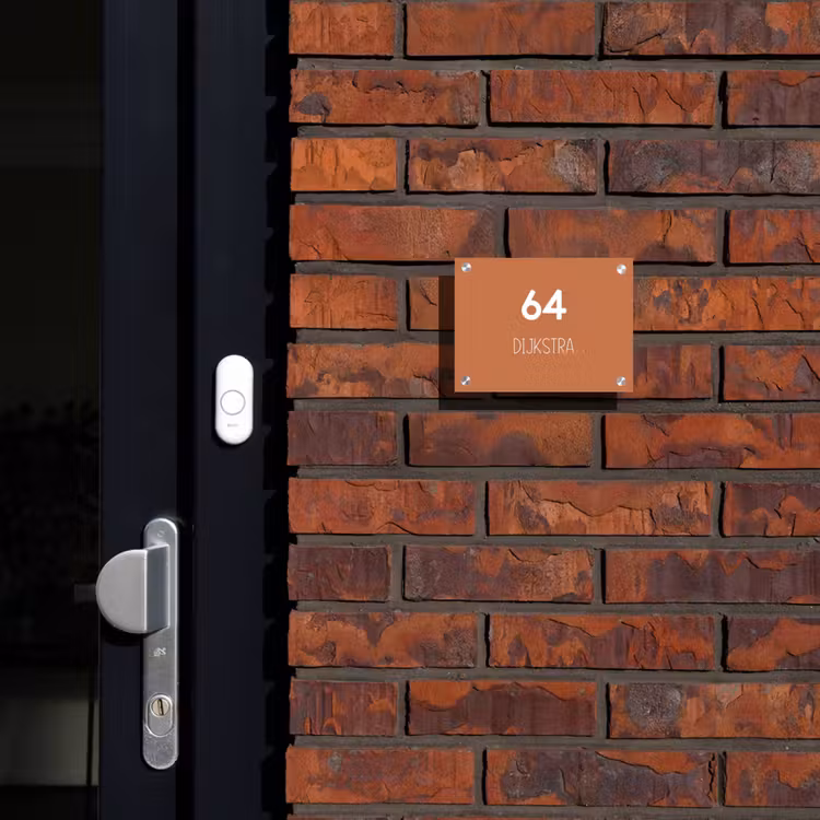 Naambordje voordeur - Rechthoek - Terracotta - Modern — 2