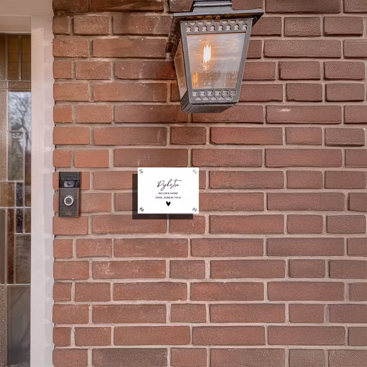 Naambordje voordeur - Rechthoek - Wit vlak - Sierlijk — 5
