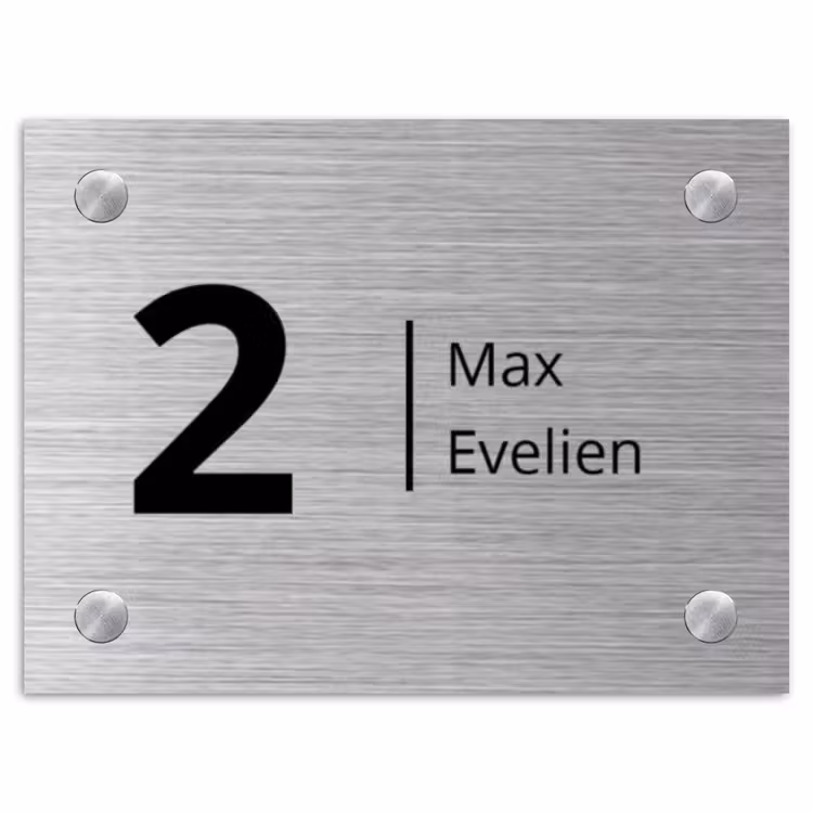 Naambordje voordeur - Rechthoek - Metaaleffect - Modern — 1