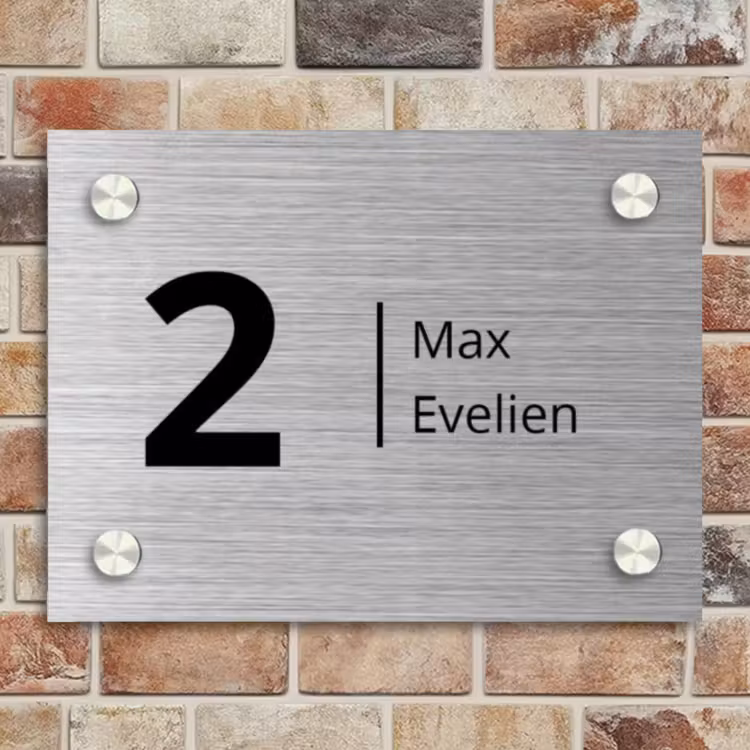 Naambordje voordeur - Rechthoek - Metaaleffect - Modern — 4