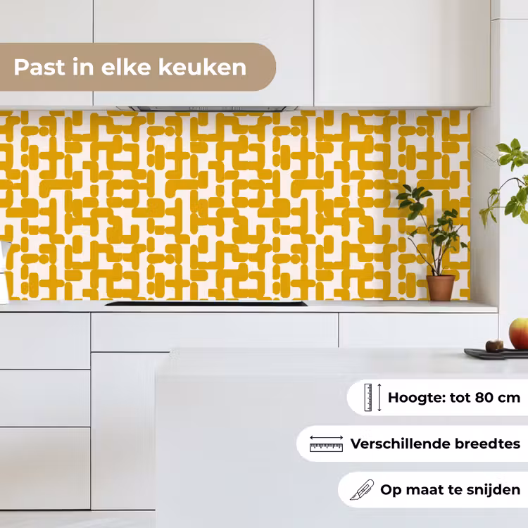 Keuken achterwand - Geel - Beige - Patroon — 7