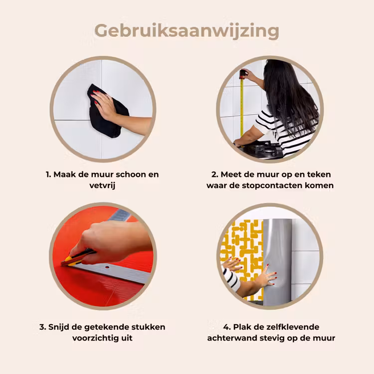 Keuken achterwand - Geel - Beige - Patroon — 9