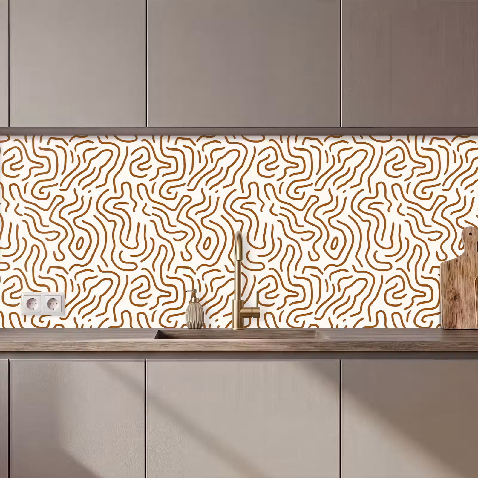 Keuken achterwand - Minimalistisch - Patroon - Terracotta — 1