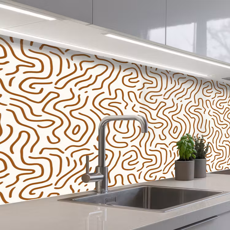 Keuken achterwand - Minimalistisch - Patroon - Terracotta — 2