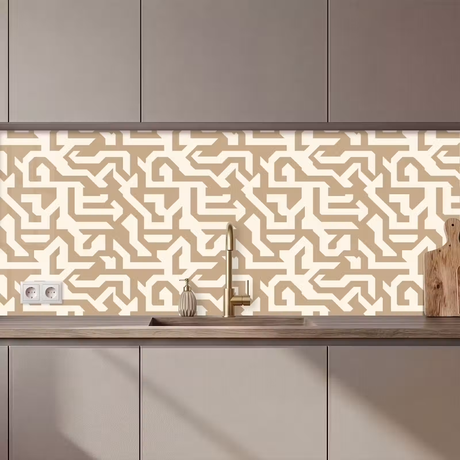 Keuken achterwand - Modern - Abstract - Beige — 1