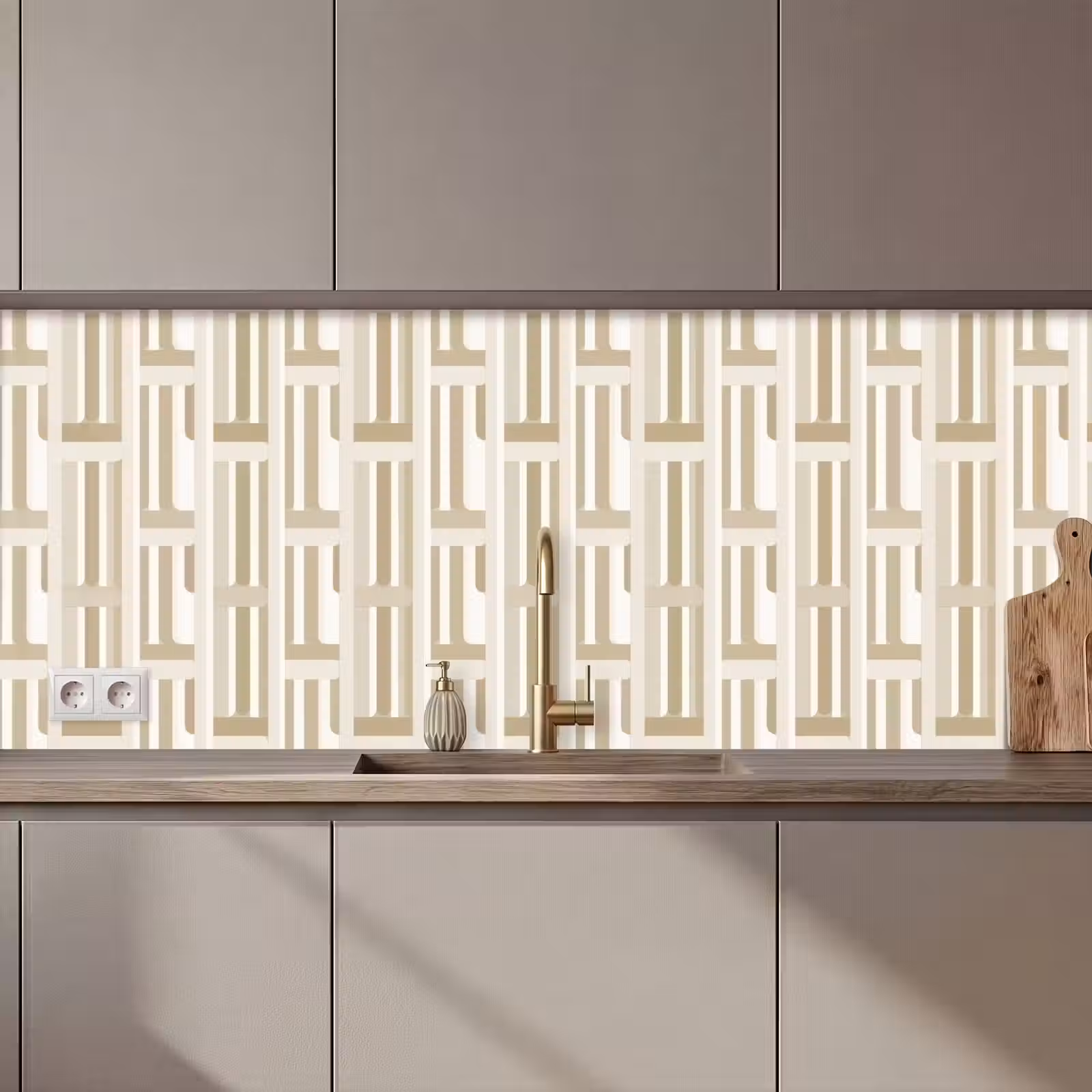 Keuken achterwand - Modern - Geometrisch - Beige — 1