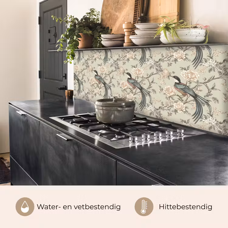 Keuken achterwand - Bloem - Vogel - Kleurrijk — 5