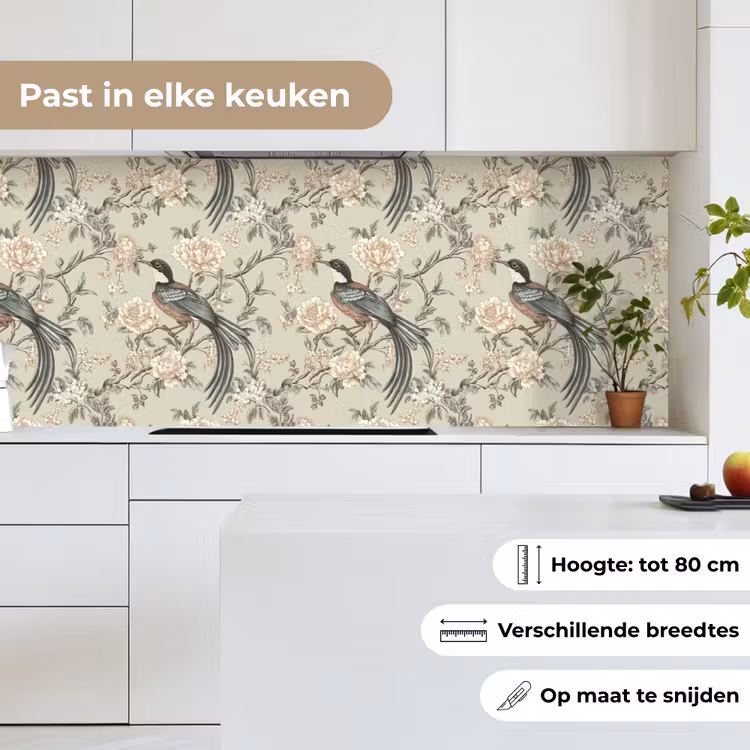 Keuken achterwand - Bloem - Vogel - Kleurrijk — 7