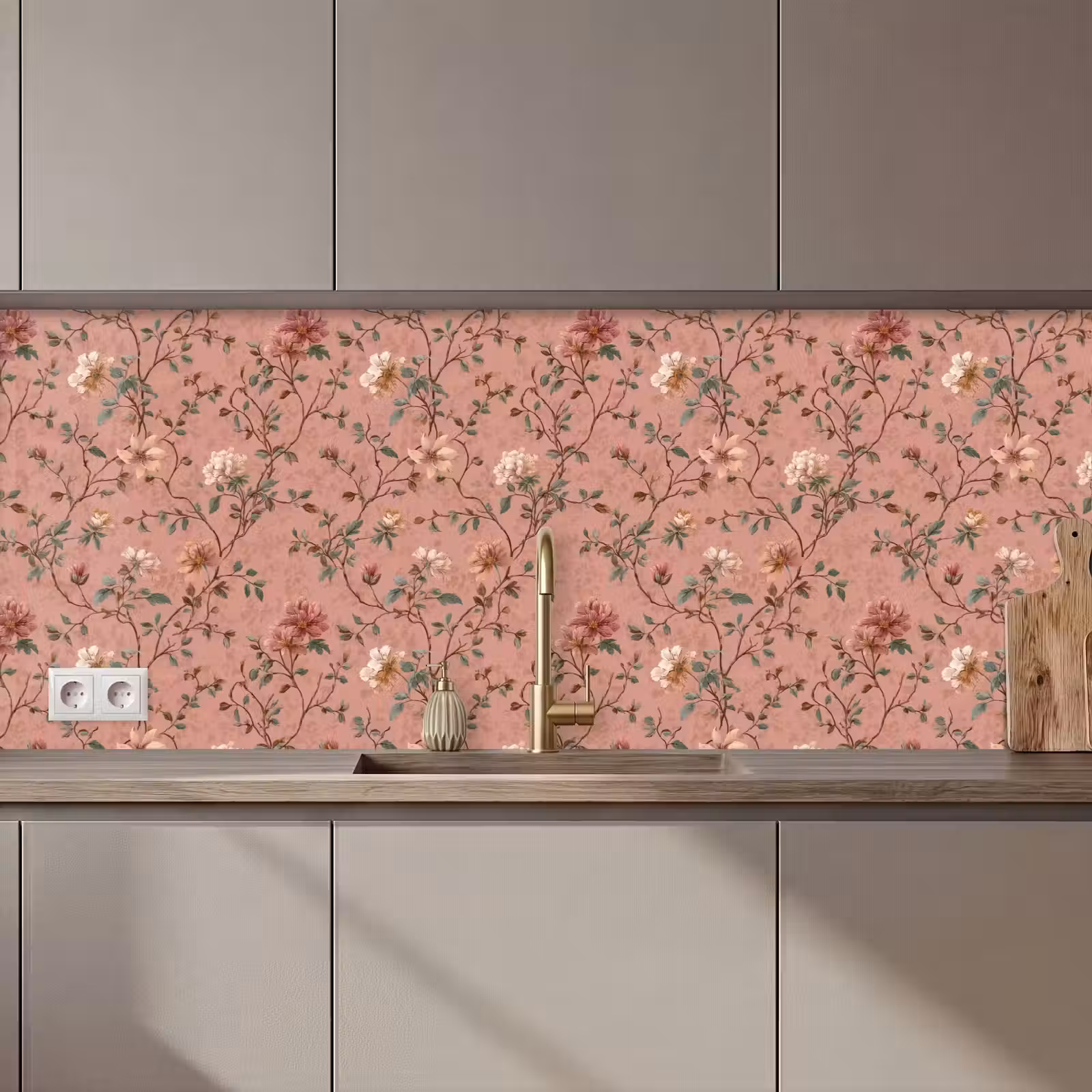 Keuken achterwand - Botanisch - Bloemen - Roze — 1