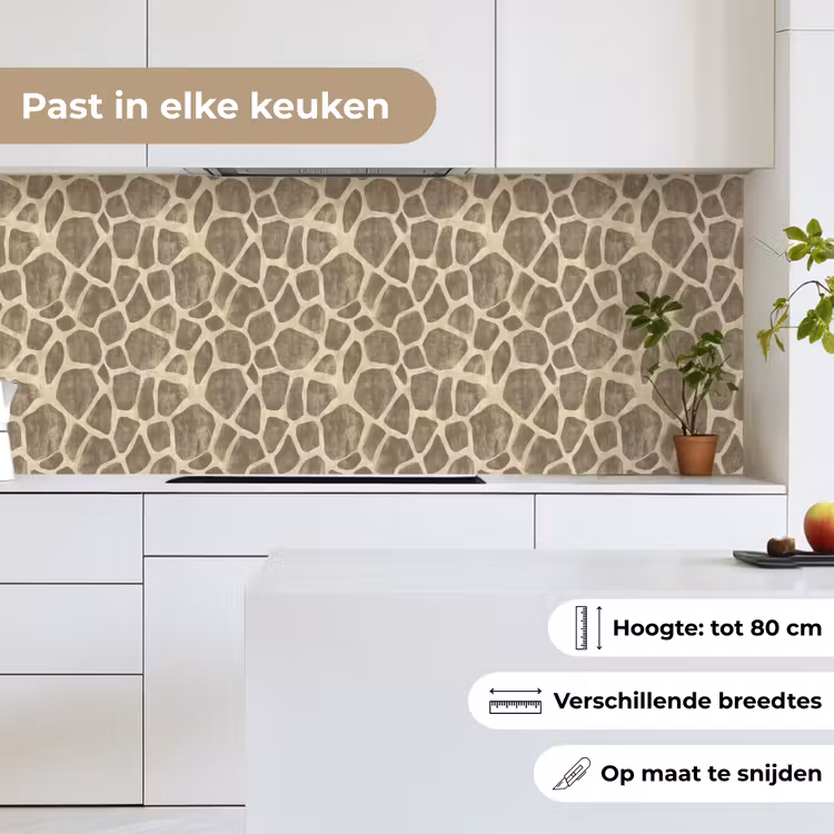 Keuken achterwand - Giraf - Patroon - Beige - Bruin — 7