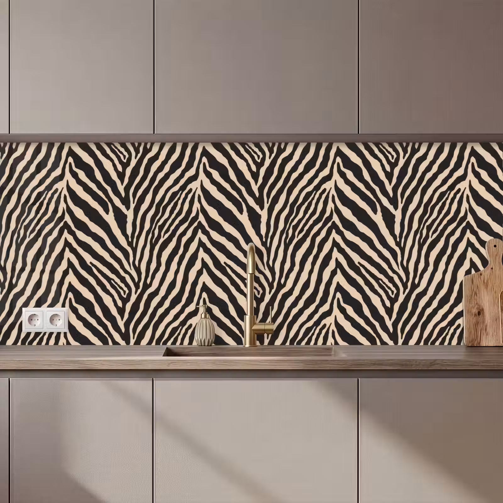 Keuken achterwand - Zebra - Klassiek - Zwart — 1