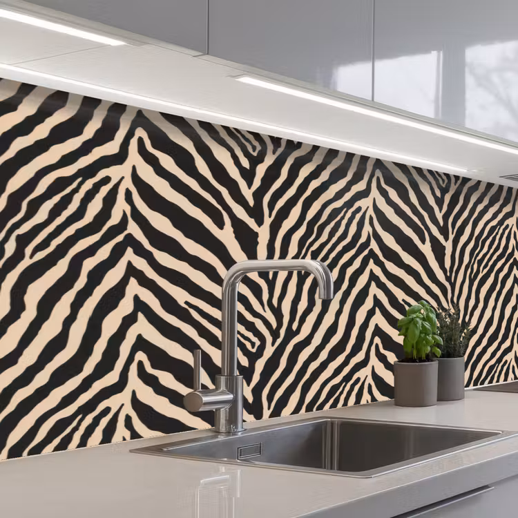 Keuken achterwand - Zebra - Klassiek - Zwart — 2