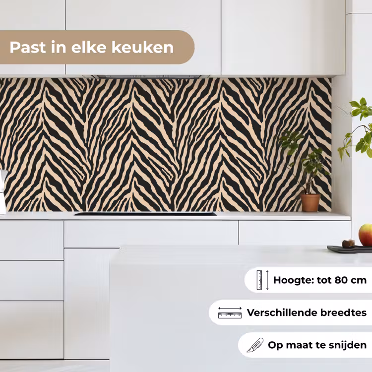Keuken achterwand - Zebra - Klassiek - Zwart — 7