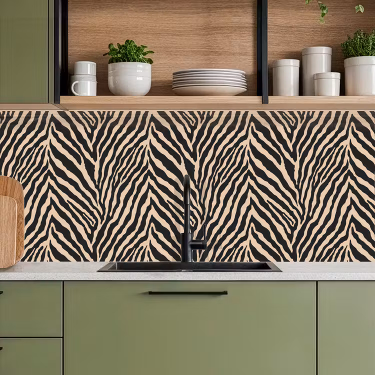 Keuken achterwand - Zebra - Klassiek - Zwart — 8