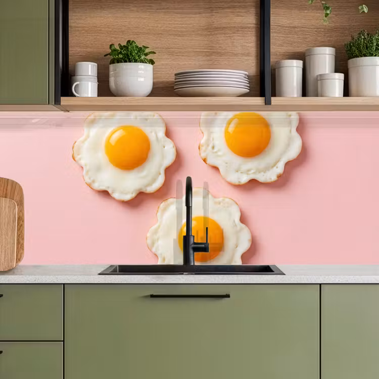 Keuken achterwand - Eieren - Bloem - Roze — 8