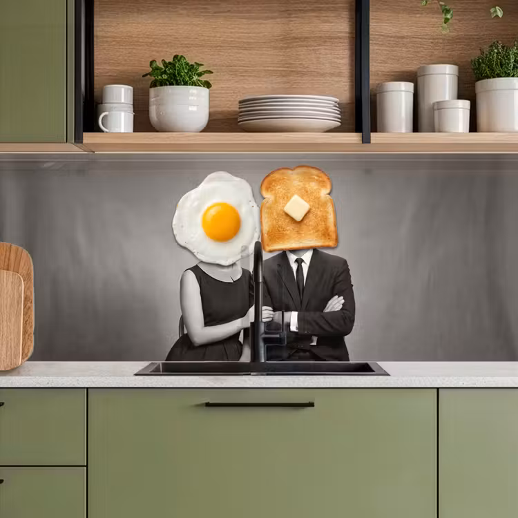 Keuken achterwand - Ontbijt - Koppel - Ei - Brood — 8