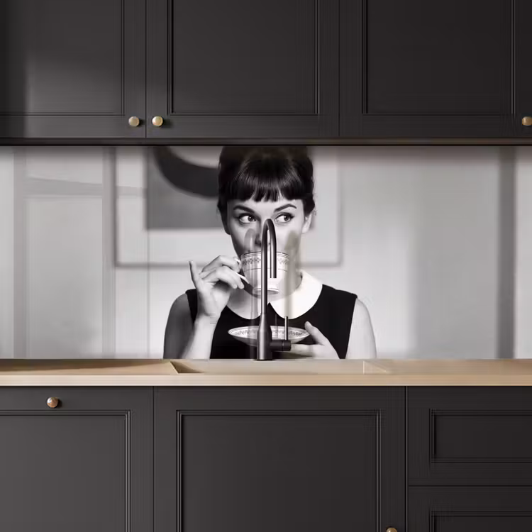 Keuken achterwand - Portret - Thee - Vrouw — 6