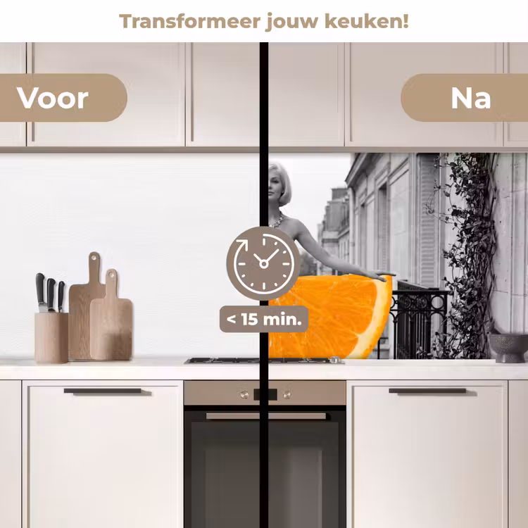 Keuken achterwand - Sinaasappel - Eiffeltoren - Vrouw — 3