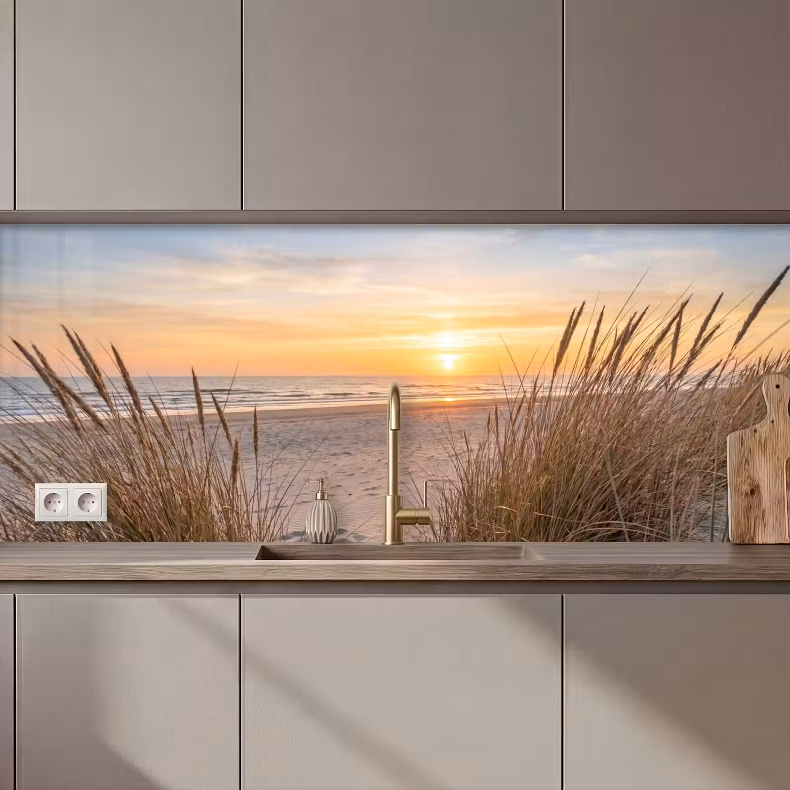 Keuken achterwand - Zonsondergang - Duinen - Zee — 1