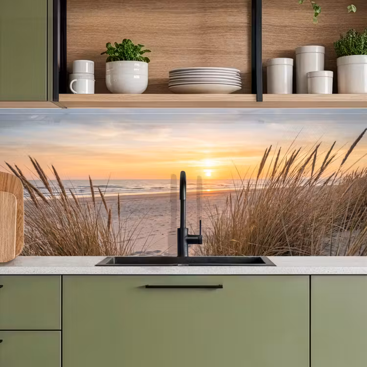 Keuken achterwand - Zonsondergang - Duinen - Zee — 8