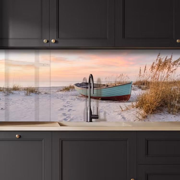 Keuken achterwand - Rustiek - Roeiboot - Zandstrand — 6