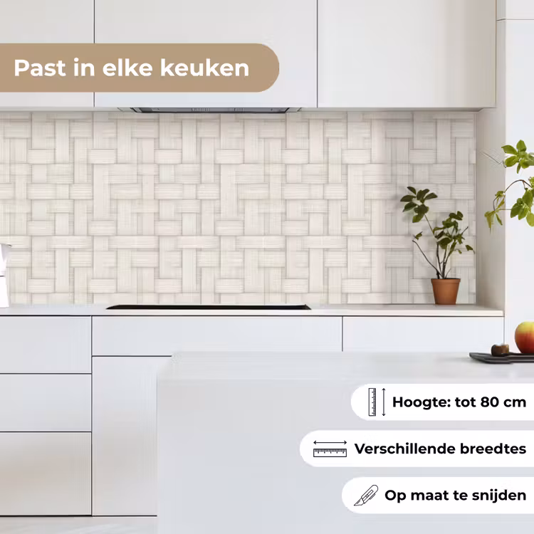 Keuken achterwand - Vlechtwerk - Banen - Beige — 7