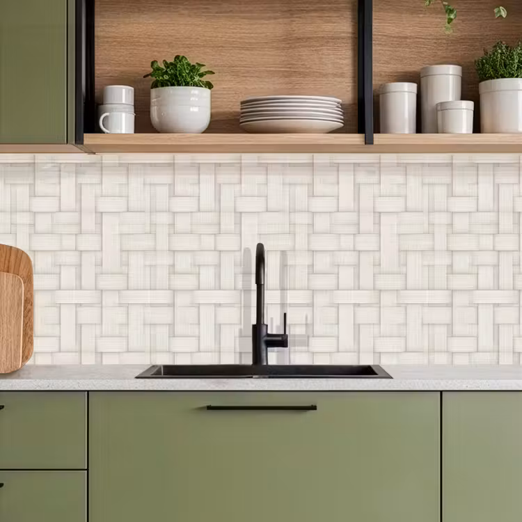 Keuken achterwand - Vlechtwerk - Banen - Beige — 8