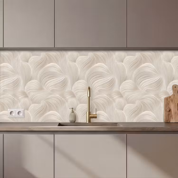 Keuken achterwand - Lijnen - Waaier - Beige — 1