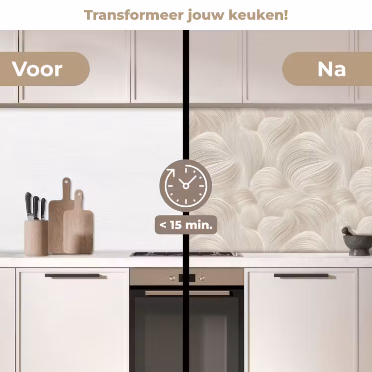 Keuken achterwand - Lijnen - Waaier - Beige — 3
