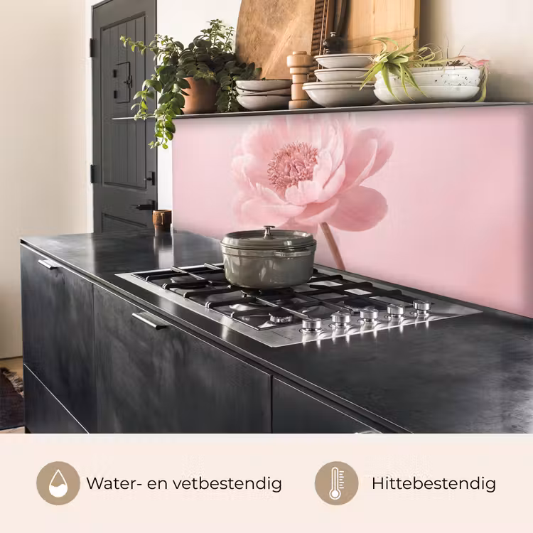 Keuken achterwand - Bloem - Pioenroos - Roze — 5