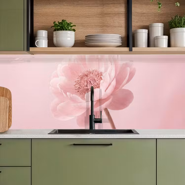 Keuken achterwand - Bloem - Pioenroos - Roze — 8