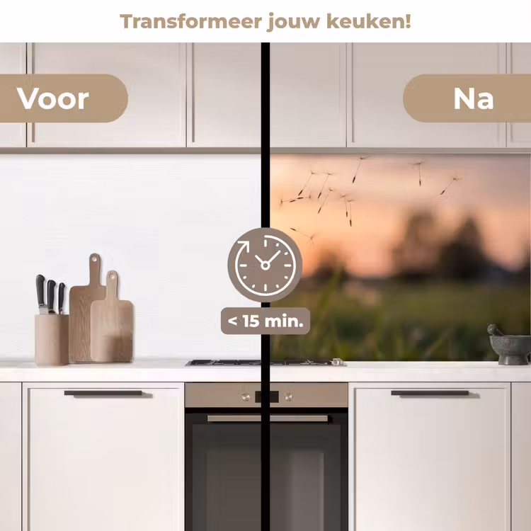 Keuken achterwand - Paardenbloem - Zonsondergang - Veld — 3