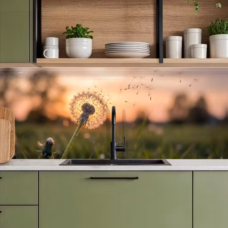 Keuken achterwand - Paardenbloem - Zonsondergang - Veld — 8
