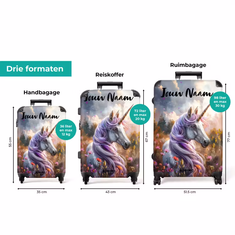Koffer met naam - Lavendel lentehoorn — 8