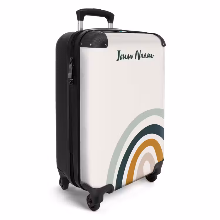 Koffer met naam - Ruwe regenboog aqua — 2