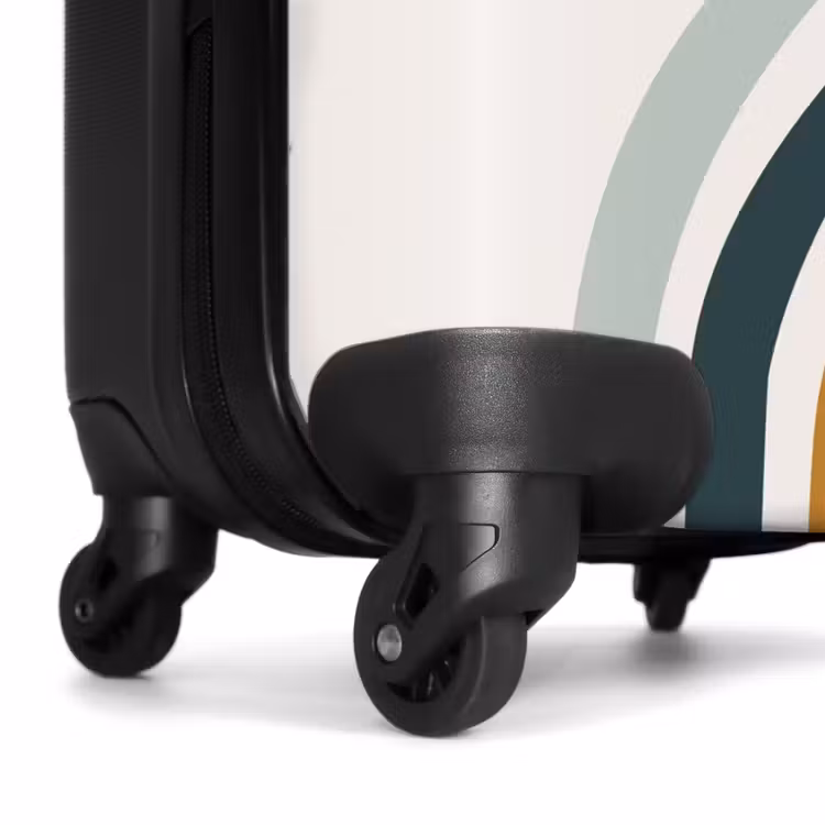 Koffer met naam - Ruwe regenboog aqua — 6