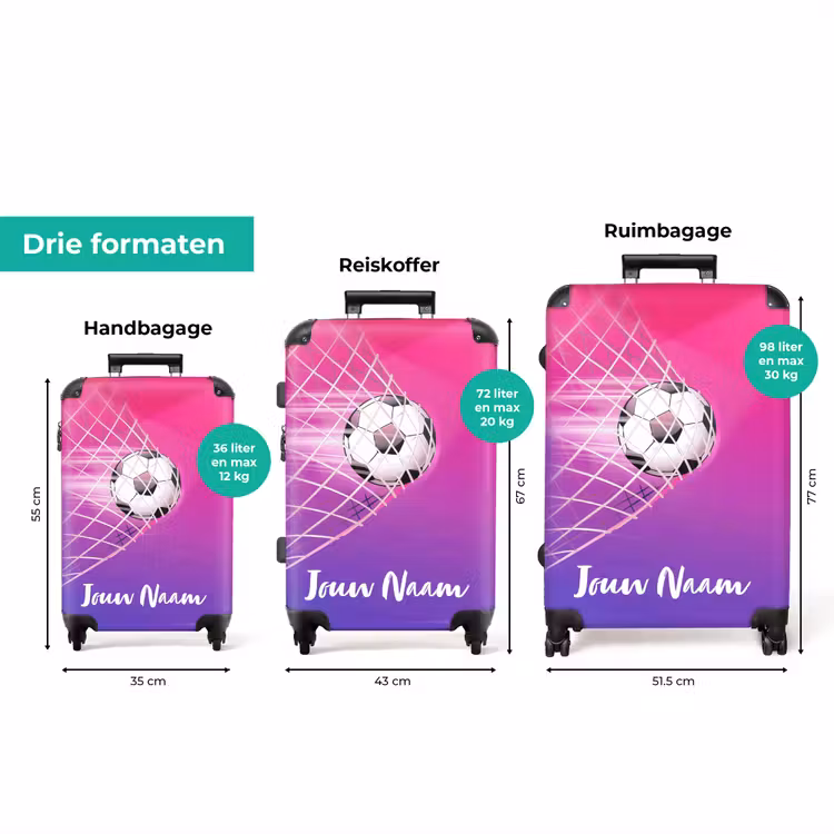 Koffer met naam - Goal-getter roze — 8