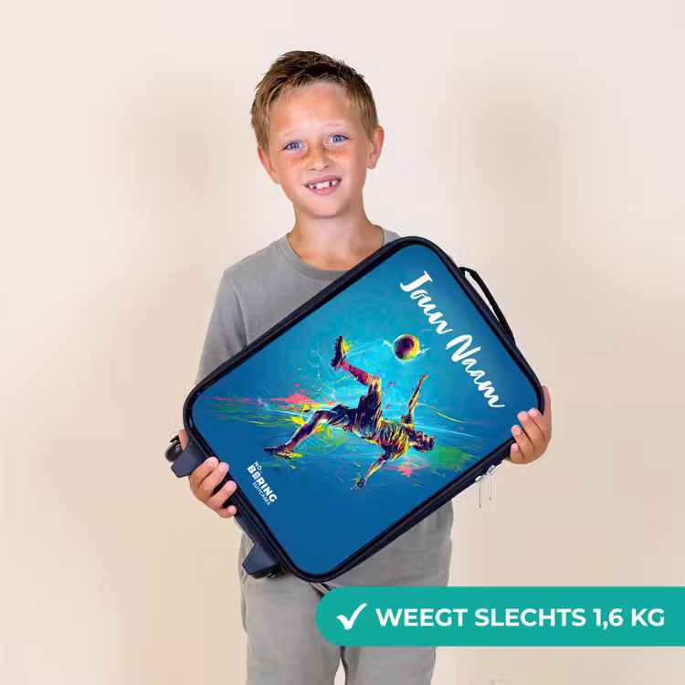 Kinderkoffers met naam - Neon - Voetbal - Schop - Kleurrijk — 3