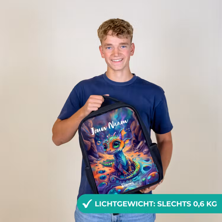 Kinderrugzak - Zwart - Sierlijke saffierdraak — 2