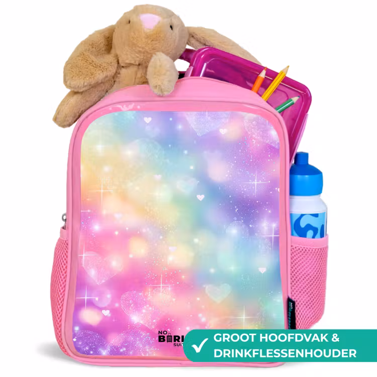 Kinderrugzak - Roze - Licht - Regenboog - Hartjes β 2