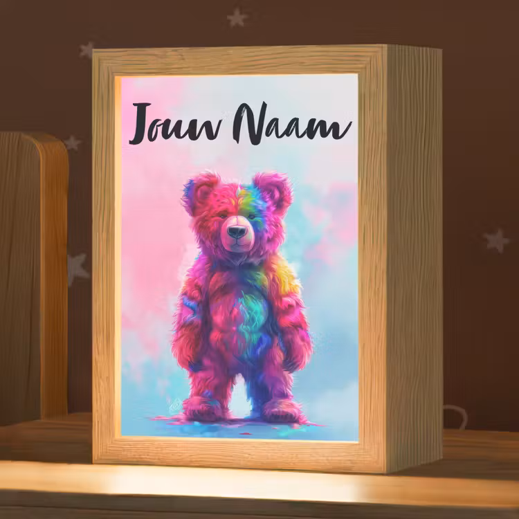 Nachtlampje met naam - Beer - Kleurrijk - Dier — 1