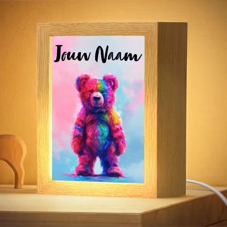 Nachtlampje met naam - Beer - Kleurrijk - Dier — 4