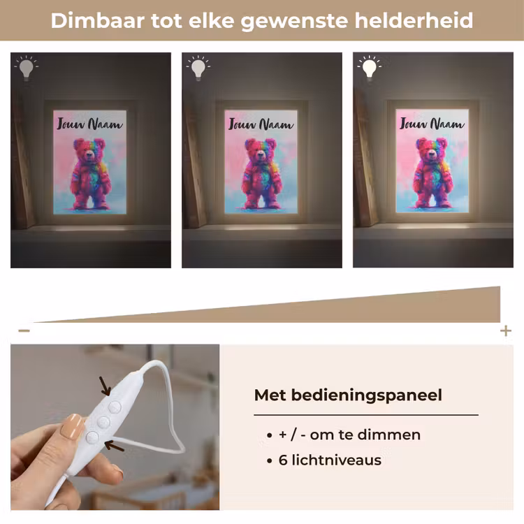 Nachtlampje met naam - Beer - Kleurrijk - Dier — 6