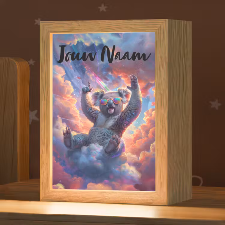 Nachtlampje met naam - Koala - Dier - Zonnebril - Wolken — 1