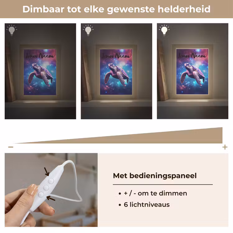 Nachtlampje met naam - Schildpad - Dier - Galaxy - Ruimte — 6