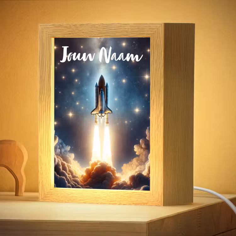 Nachtlampje met naam - Ruimtevaart - Raket - Space - Sterren — 4