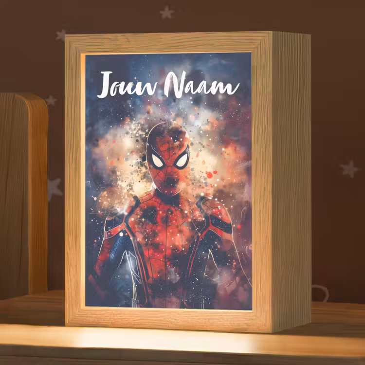 Nachtlampje met naam - Superheld - Jongens - Rook - Kleuren — 1