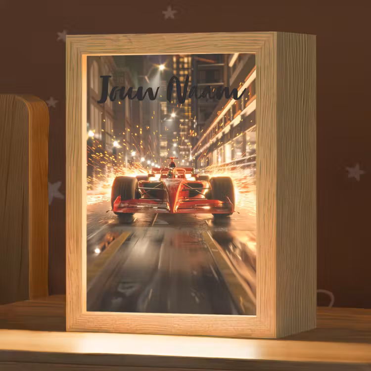 Nachtlampje met naam - Formule 1 - Auto - Race - Goud - Jongens — 1