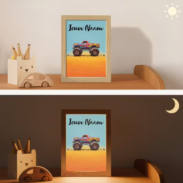 Nachtlampje met naam - Monstertruck - Graffiti - Jongens - Auto — 7